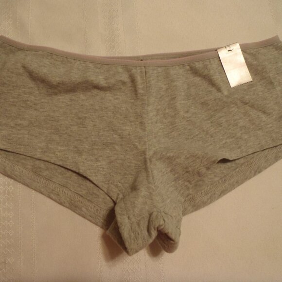 FLIRTITUDE Size 5 Hipster Cotton Panty NWT Heather Gray w Pink Top Waist - Picture 1 of 2